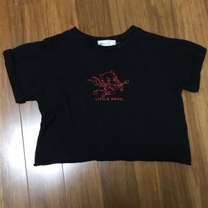 A black devil crop top